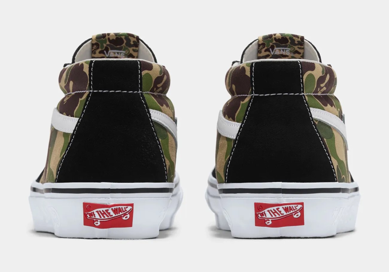 BAPE® and Vans drop Sk8-Mid & Old Skool with signature camouflage print