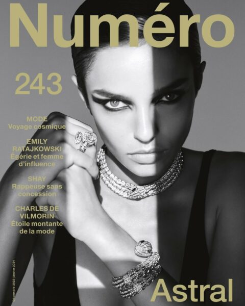 Marilou Hanriot covers Numéro December 2023-January 2024 by Ben Hassett