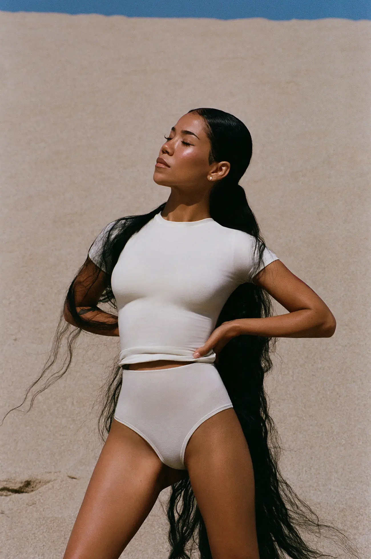 Jhené Aiko rocks Skims' Cotton campaign