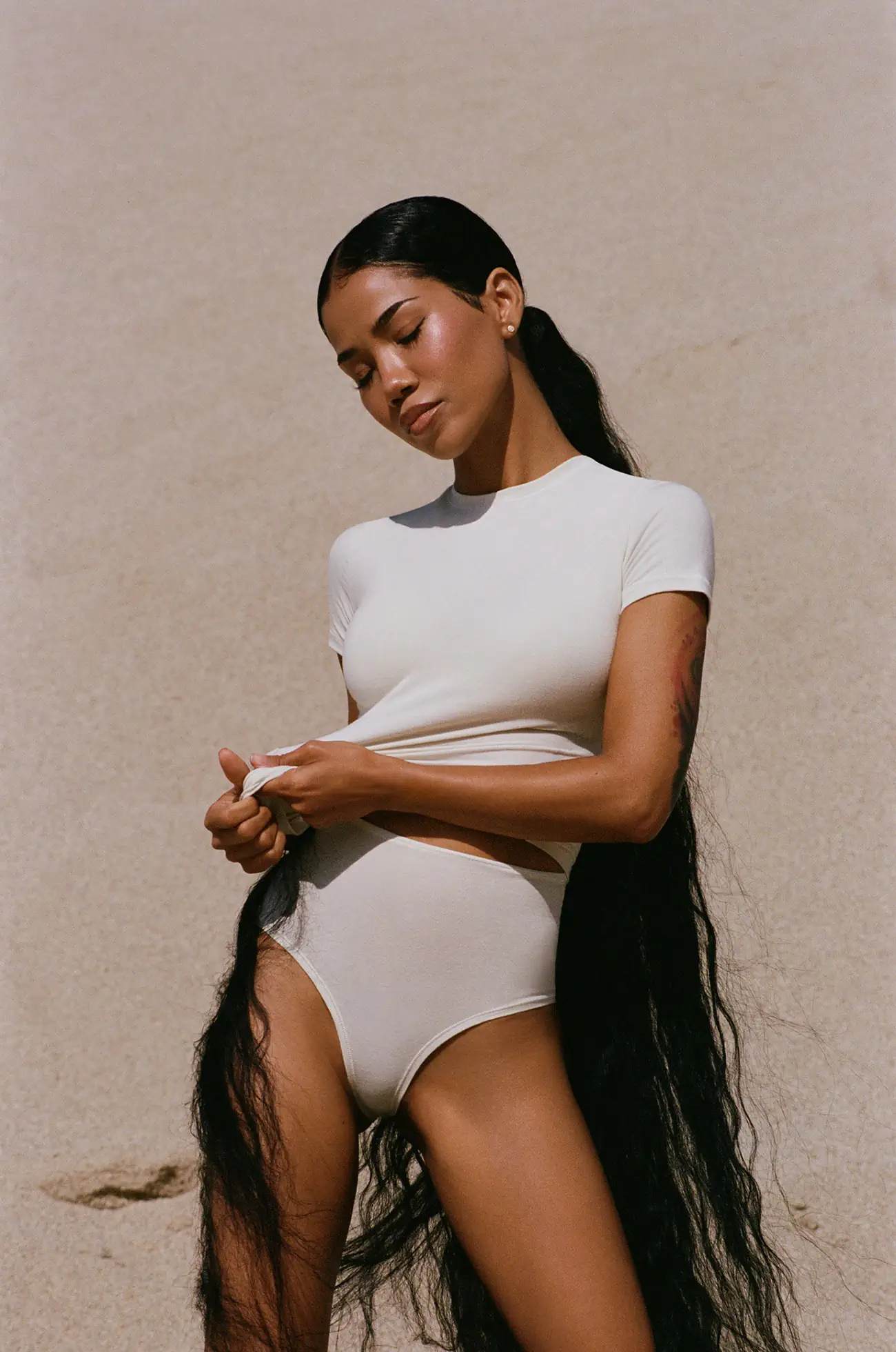 Jhené Aiko rocks Skims' Cotton campaign