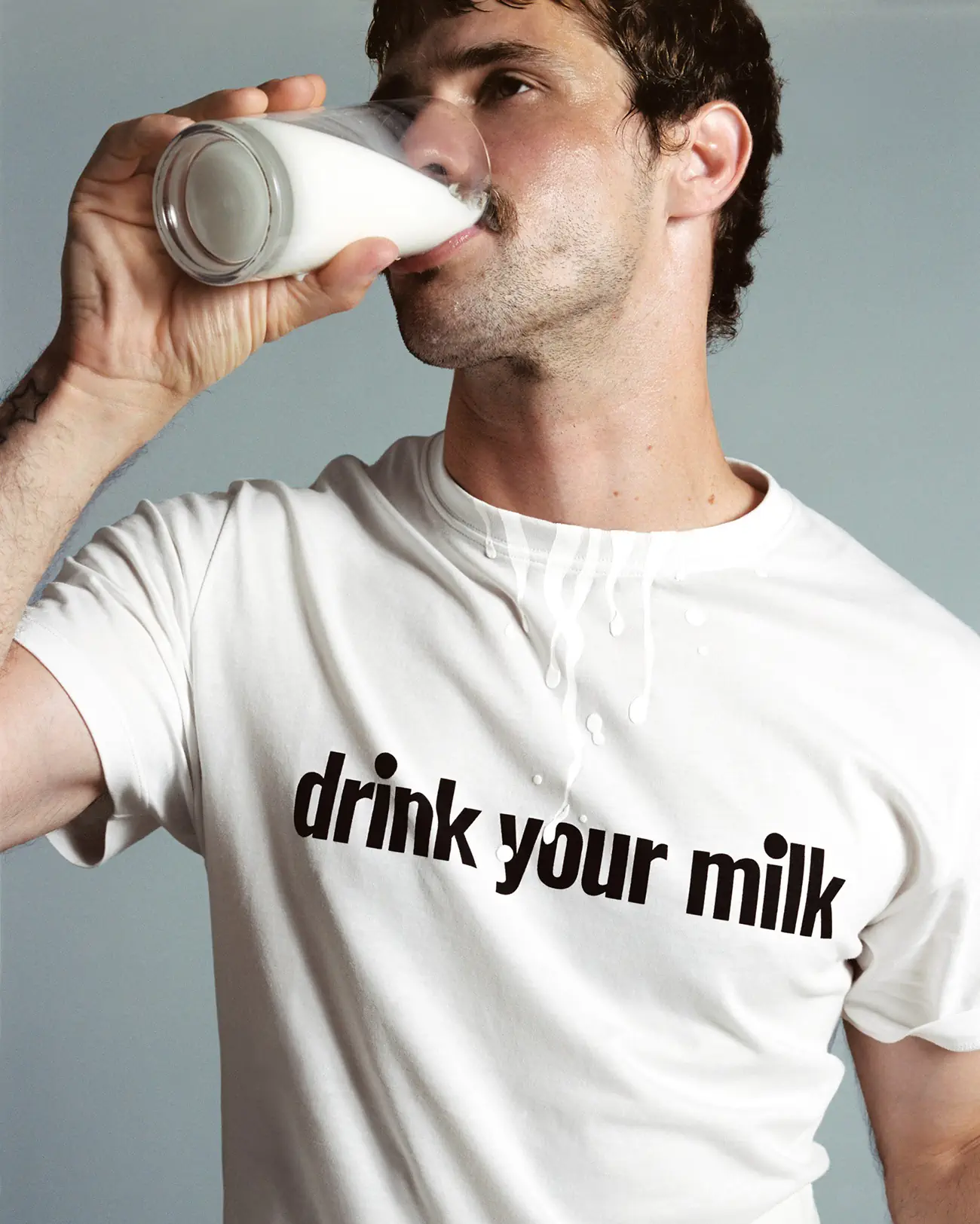 Loewe and Jonathan Bailey launch "Drink Your Milk" t-shirt for LGBTQ+ empowerment